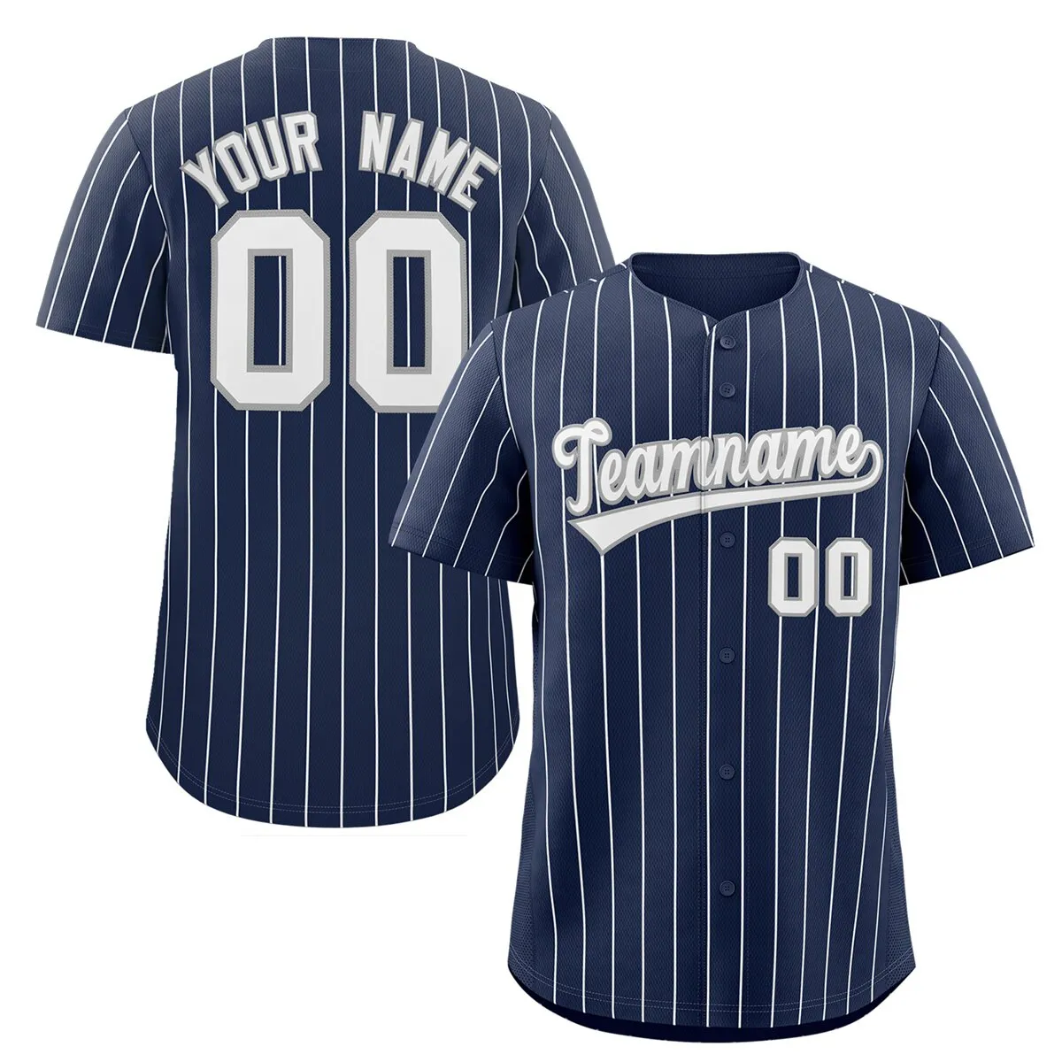 Personalized Pinstripe Baseball Jersey Button Down Shirt Printed or Custom Name Number Team Baseball, Unisex Baseball Jersey