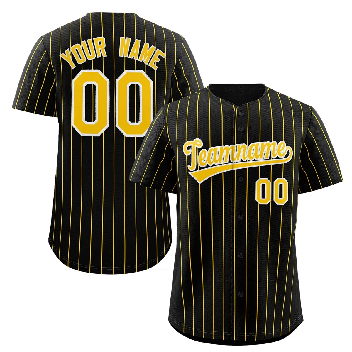 Personalized Pinstripe Baseball Jersey Button Down Shirt Printed or Custom Name Number Team Baseball, Unisex Baseball Jersey