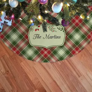 Personalized Plaid Christmas Tree Skirt