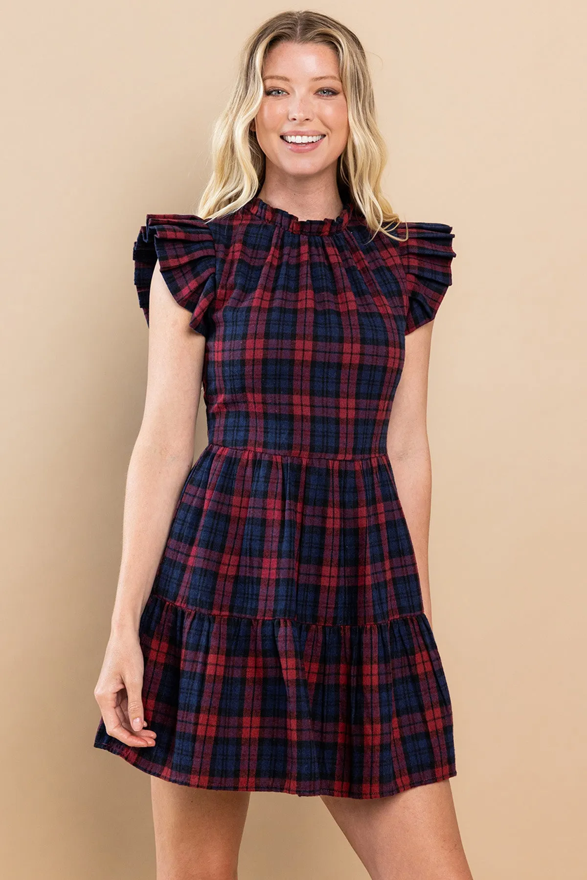 Plaid Pleated Dress