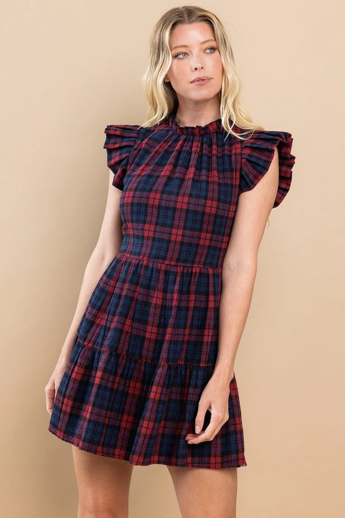 Plaid Pleated Dress