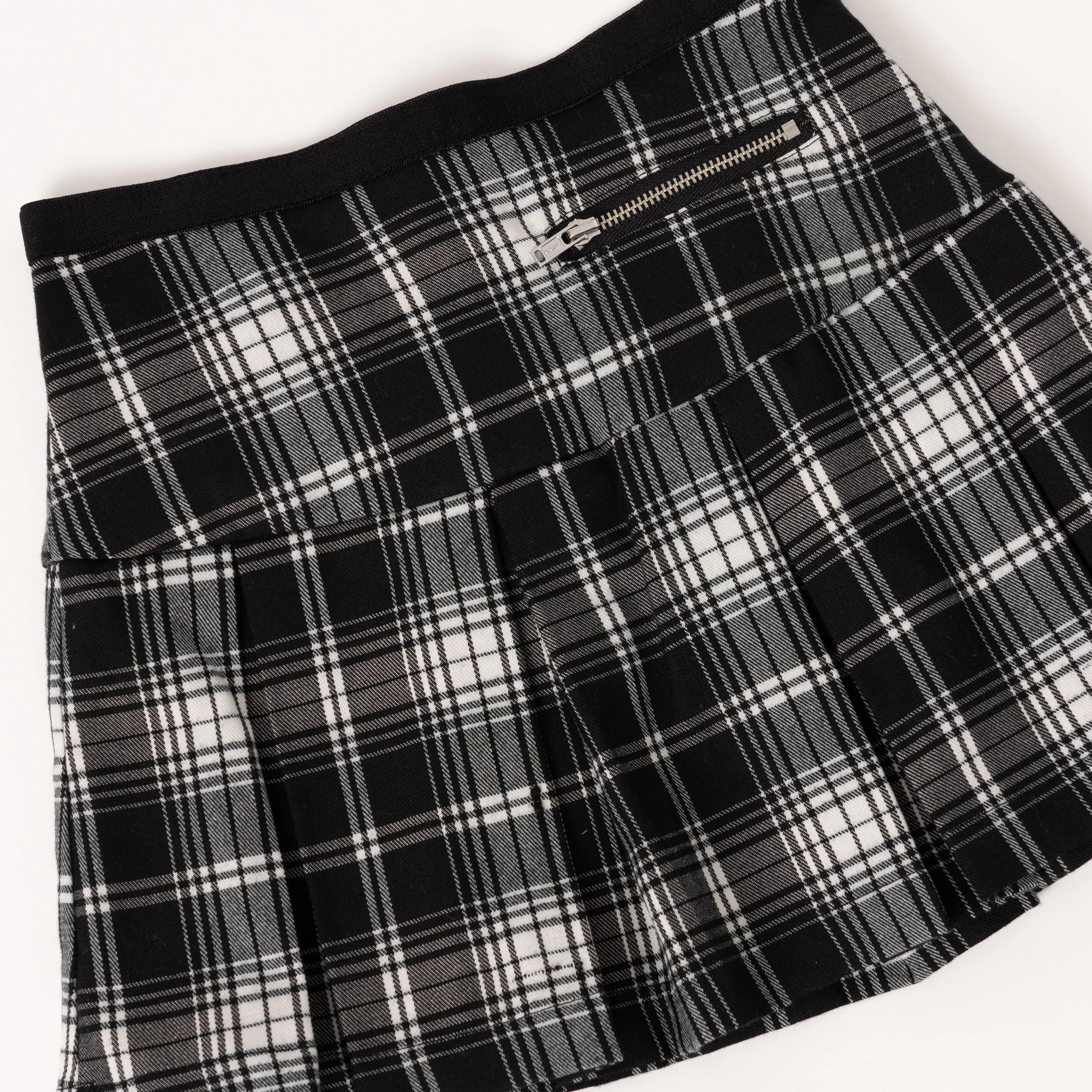 Pleated Plaid Skirt