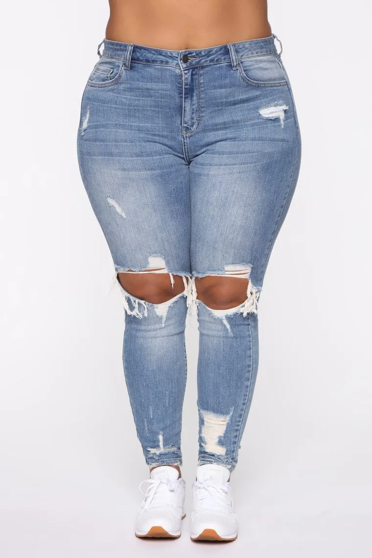 Plus Size Stretch Ripped Women Jeans