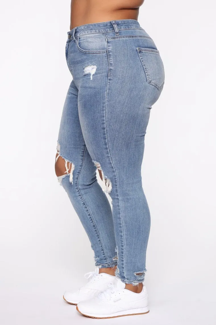 Plus Size Stretch Ripped Women Jeans