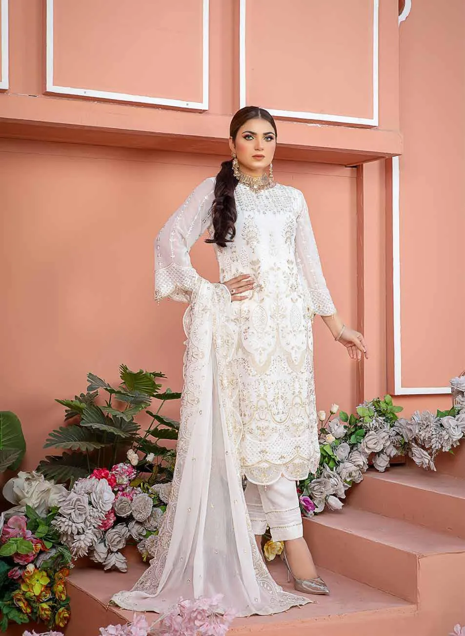 Poshak Sadabahar Embroidered Chiffon Collection – DN-06