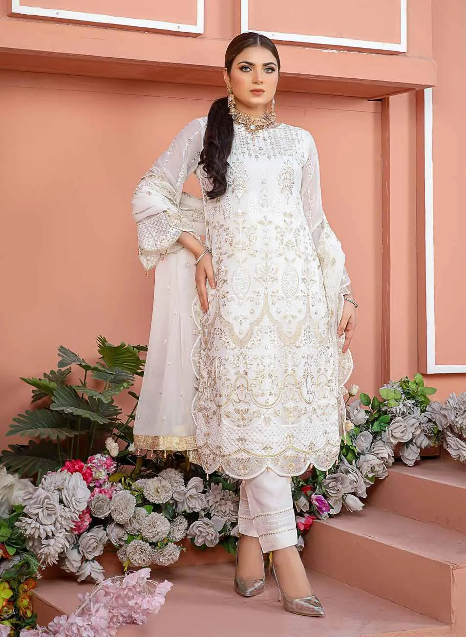 Poshak Sadabahar Embroidered Chiffon Collection – DN-06