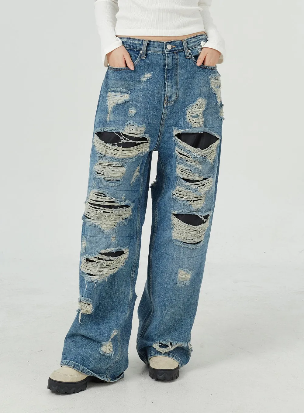 Ripped Baggy Jeans CM317