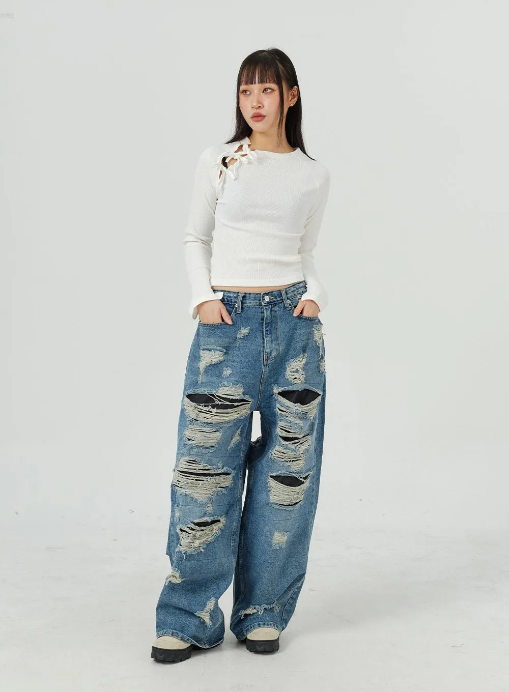 Ripped Baggy Jeans CM317