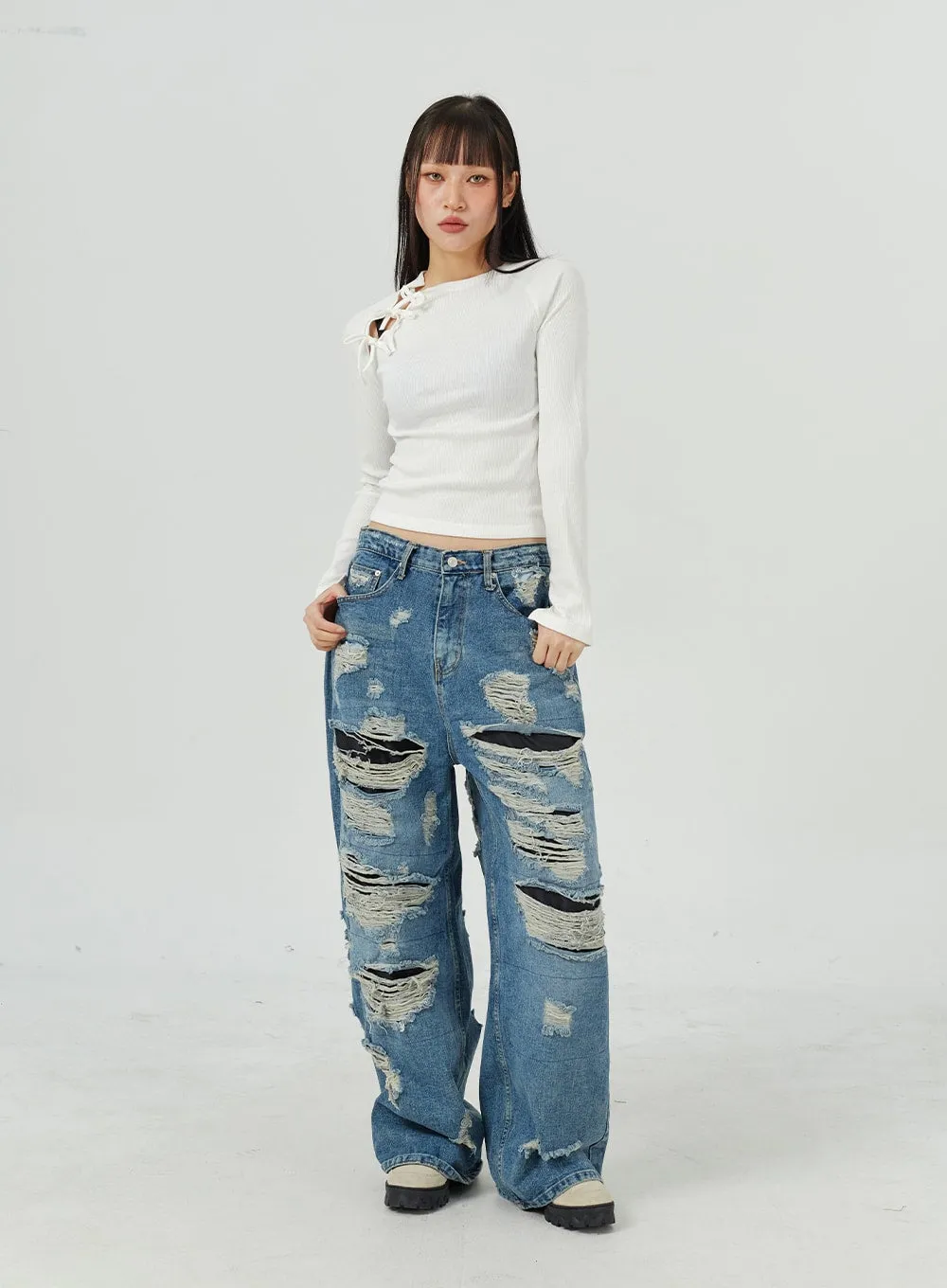 Ripped Baggy Jeans CM317