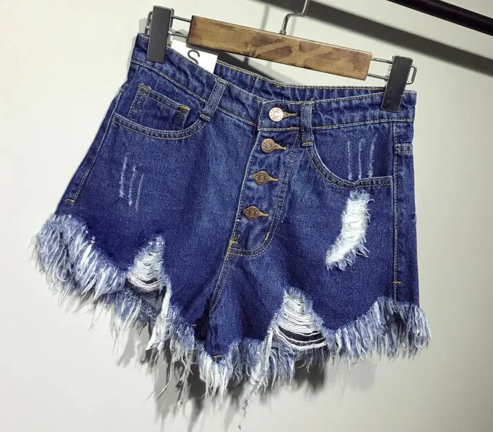 Ripped Raw Distressed Denim Shorts