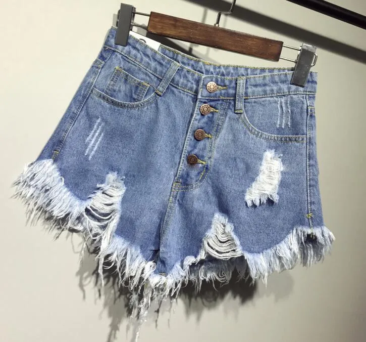 Ripped Raw Distressed Denim Shorts