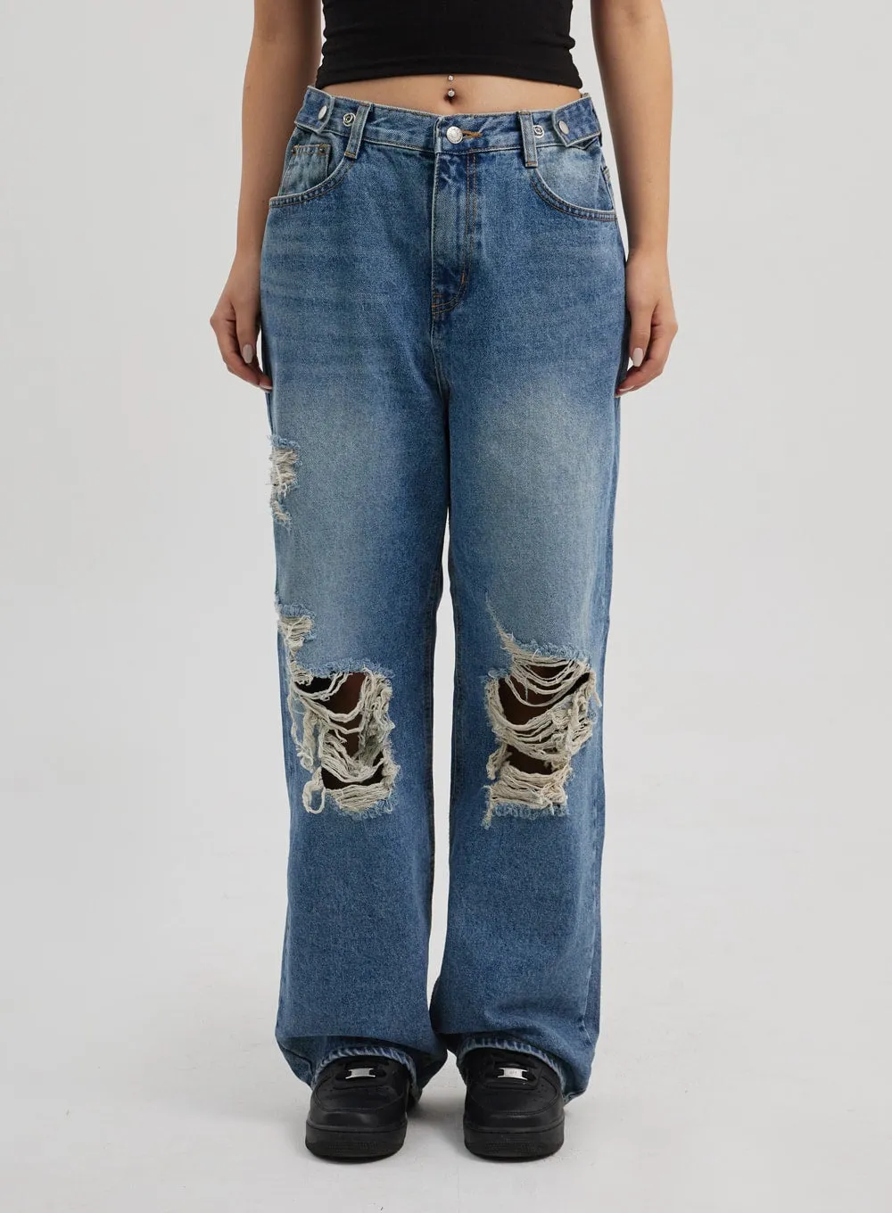 Ripped Wide Leg Jeans CF314