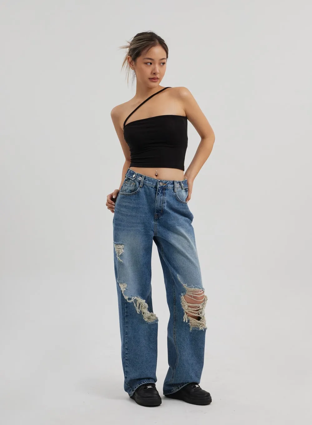 Ripped Wide Leg Jeans CF314