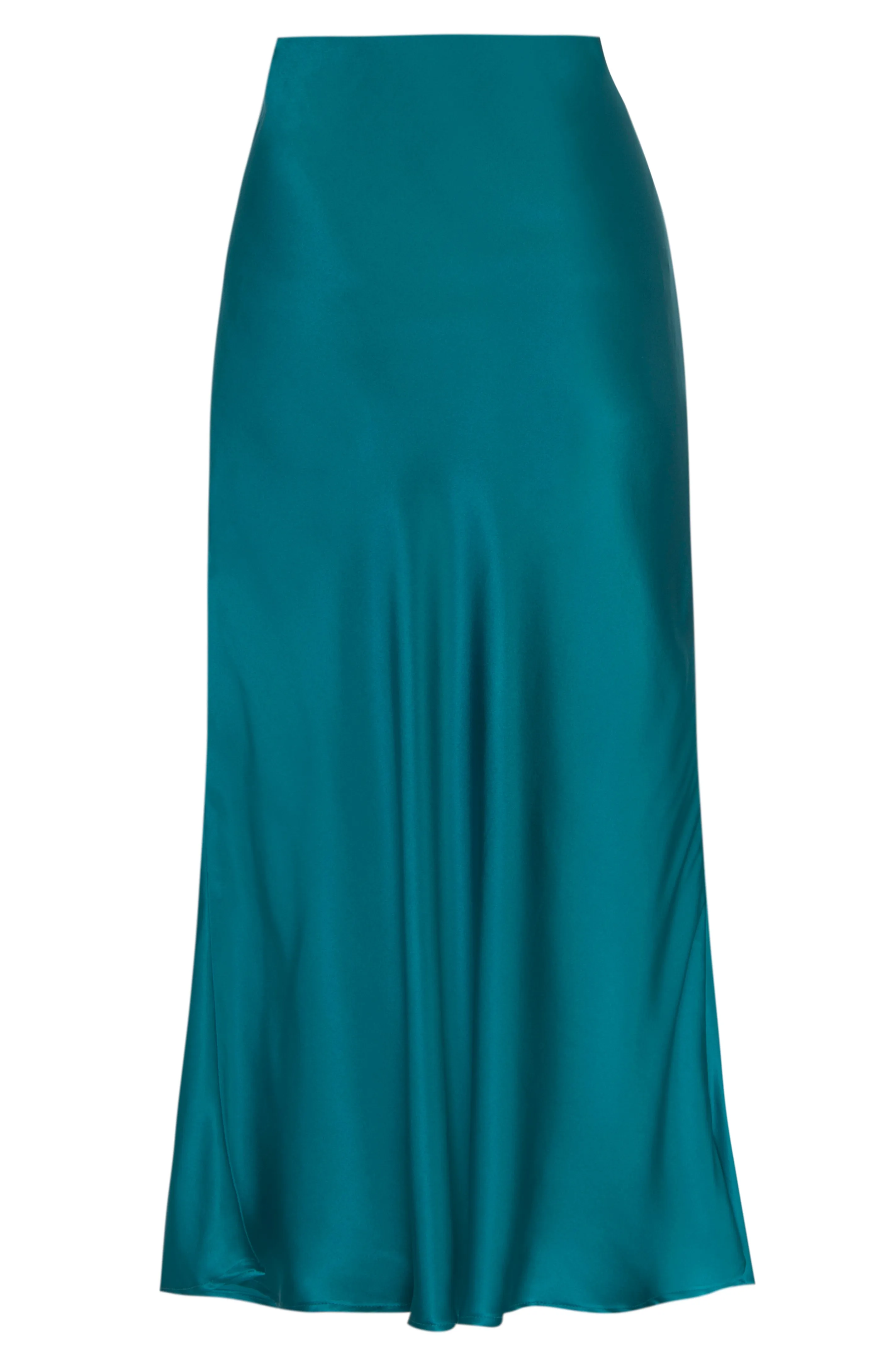 Silk Charmeuse 'Katie' Bias Skirt: Emerald