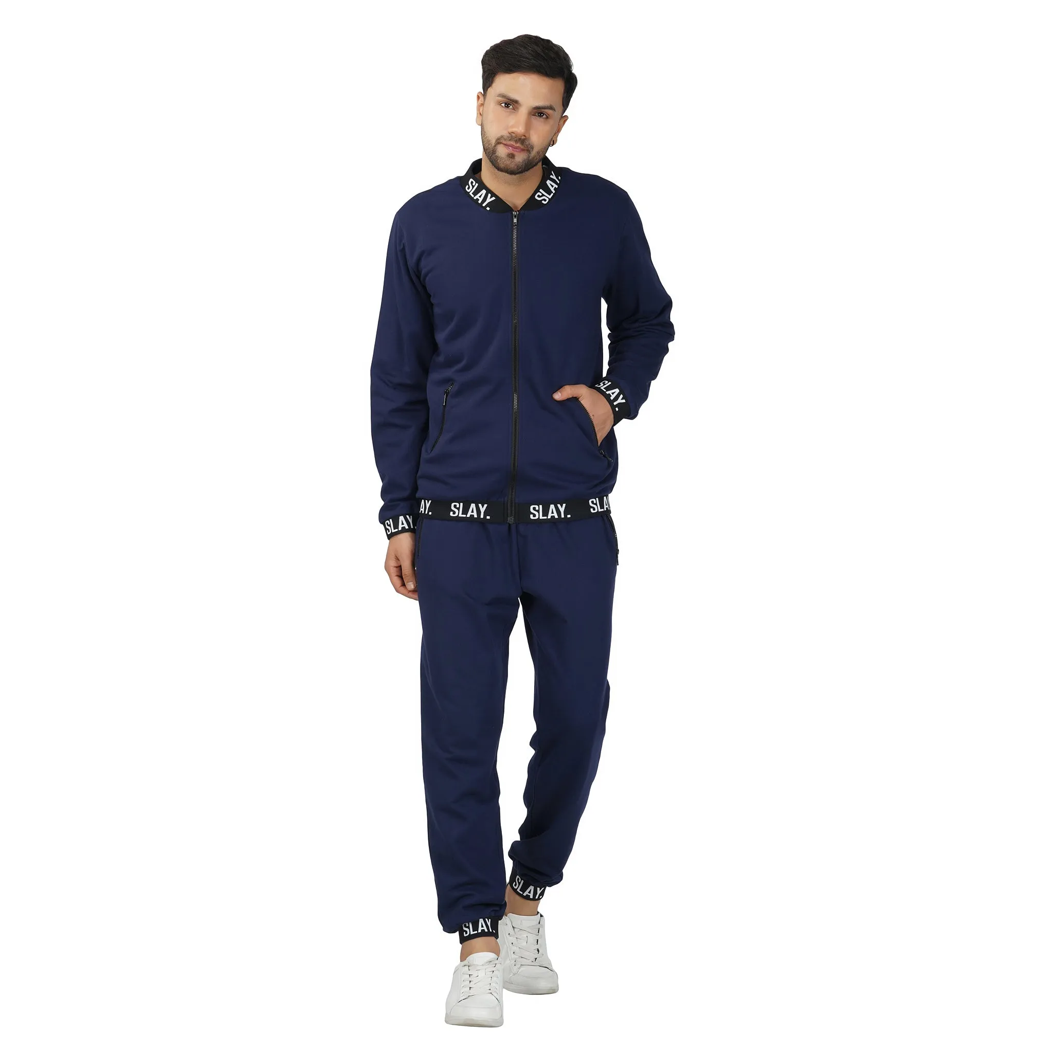 SLAY. Classic Men's Limited Edition Navy Blue Tracksuit