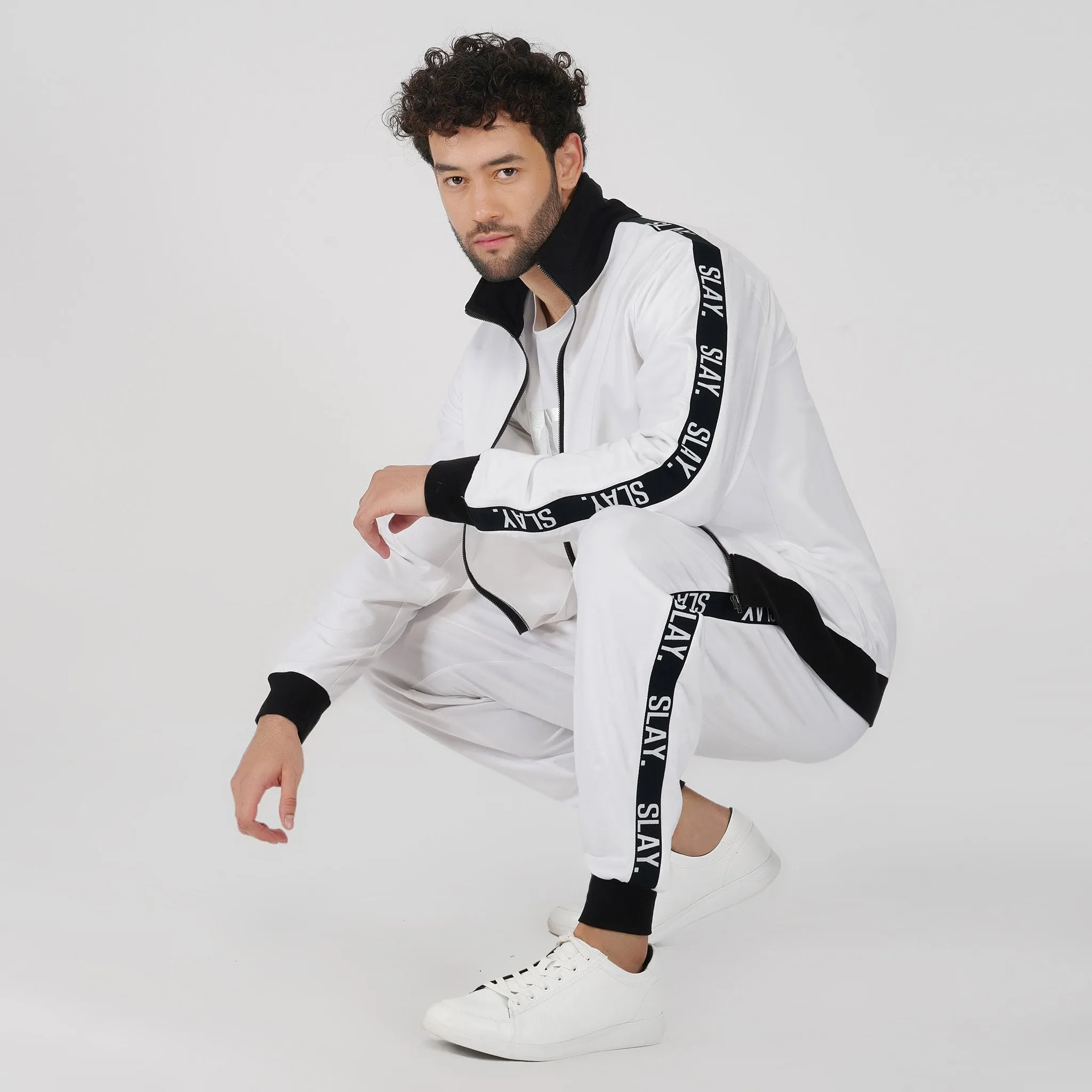 SLAY. Classic Men's Limited Edition White Joggers