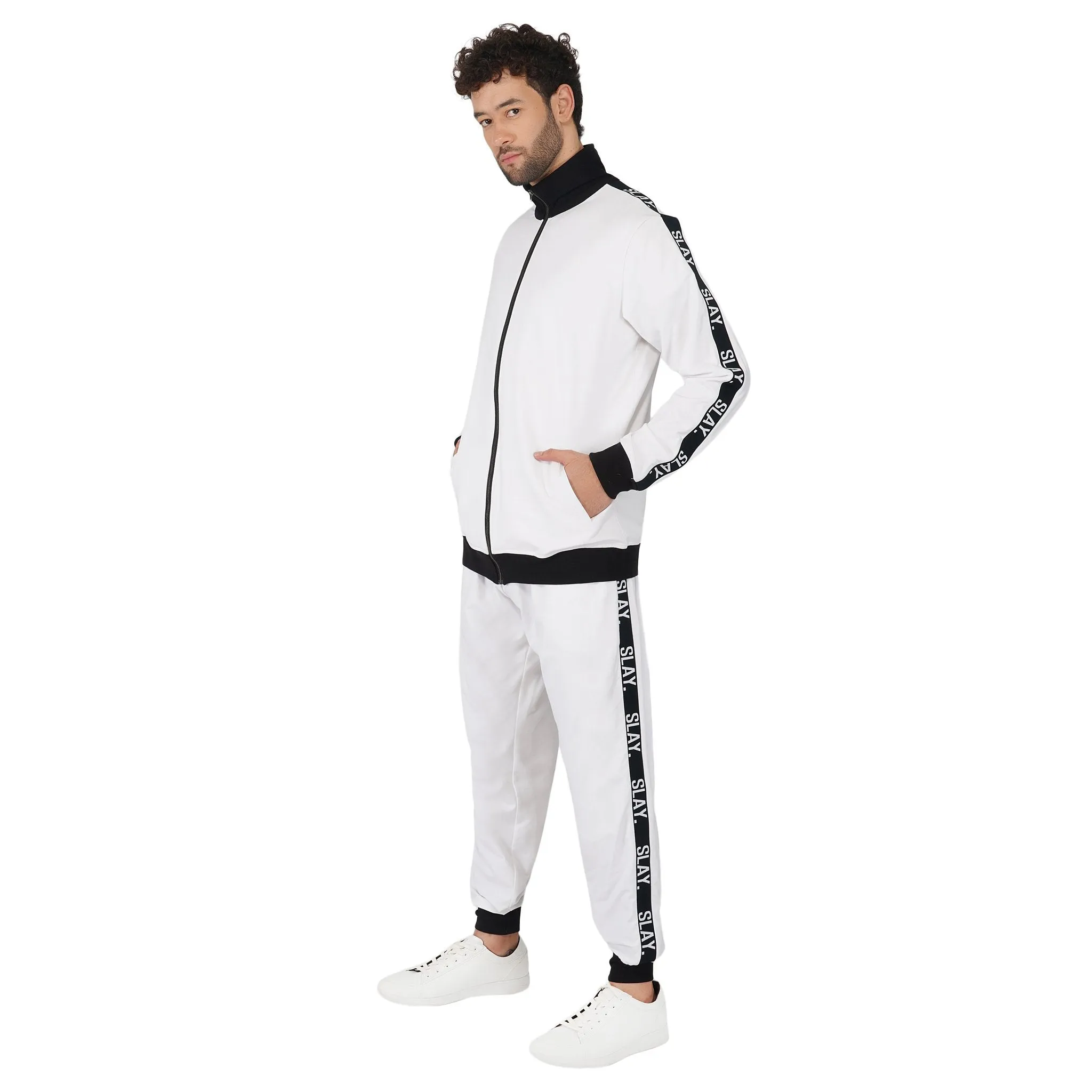 SLAY. Classic Men's Limited Edition White Joggers