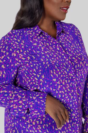 SOPHIE BLOUSE - Purple Leopard