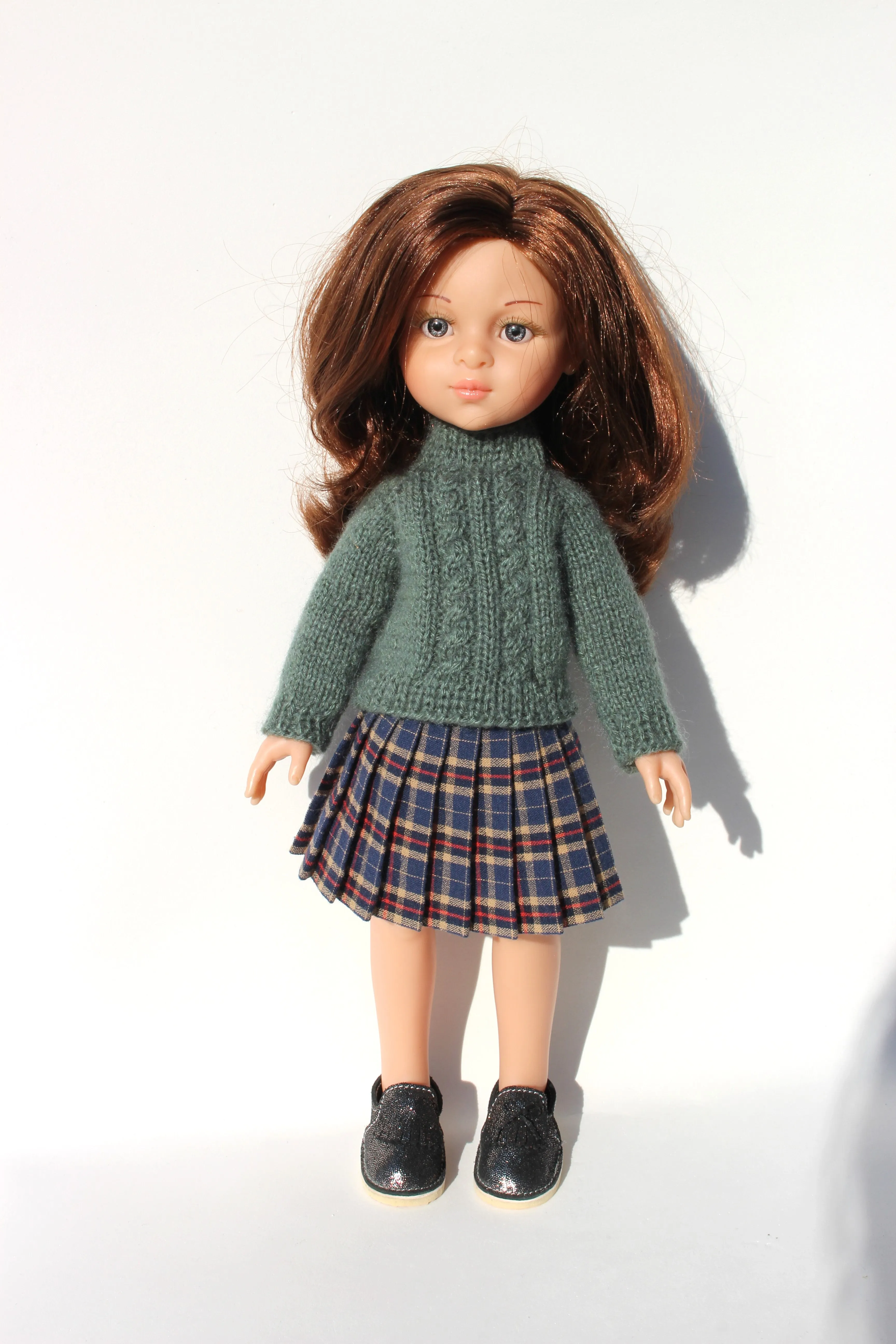 Sweater and Plaid Skirt Set