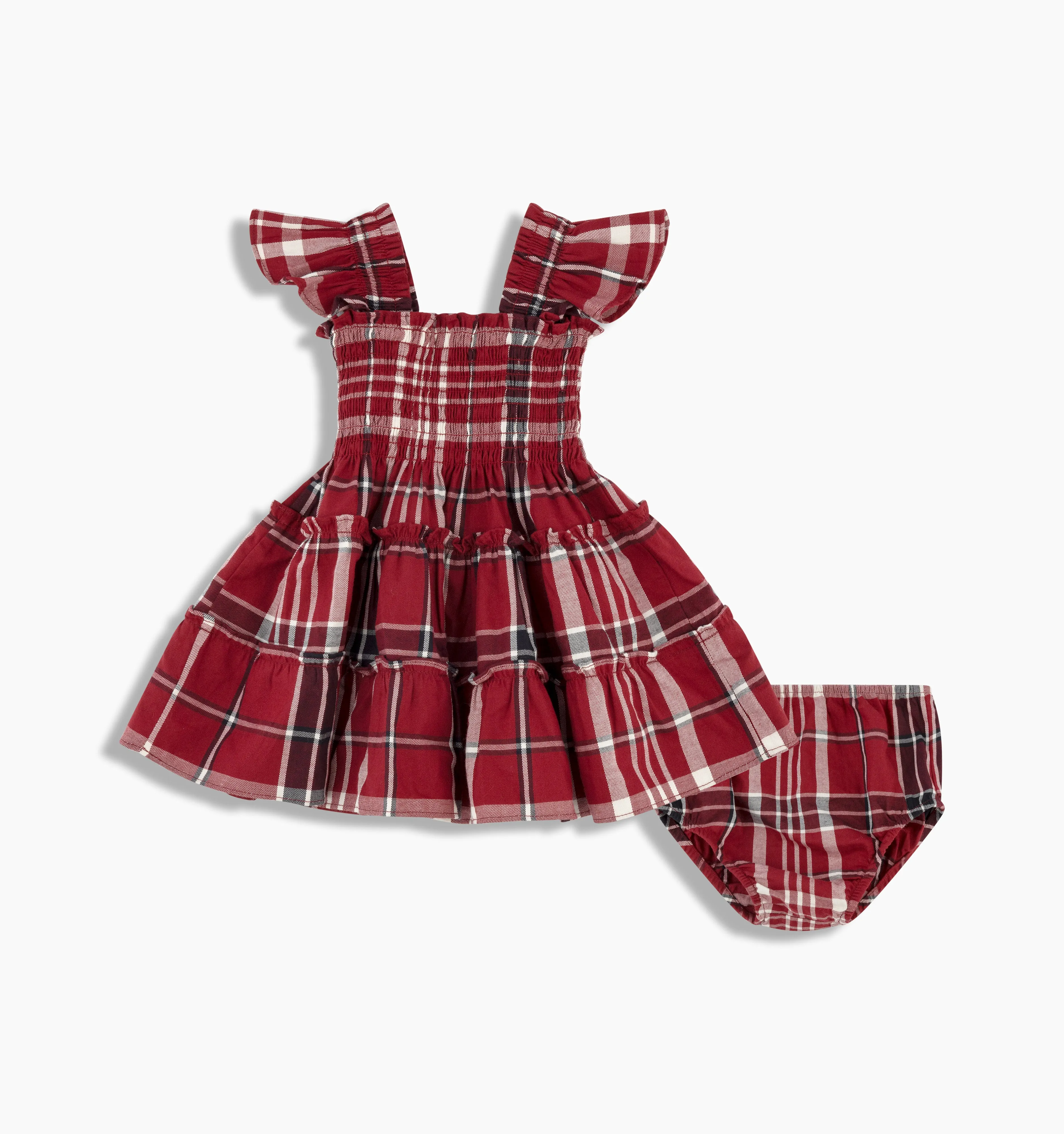 The Baby Ellie Nap Dress - Crimson Tartan