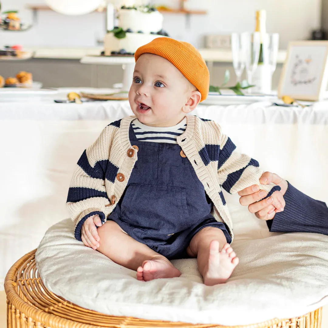 The Rhodes Linen Blend Short Overalls - BABY