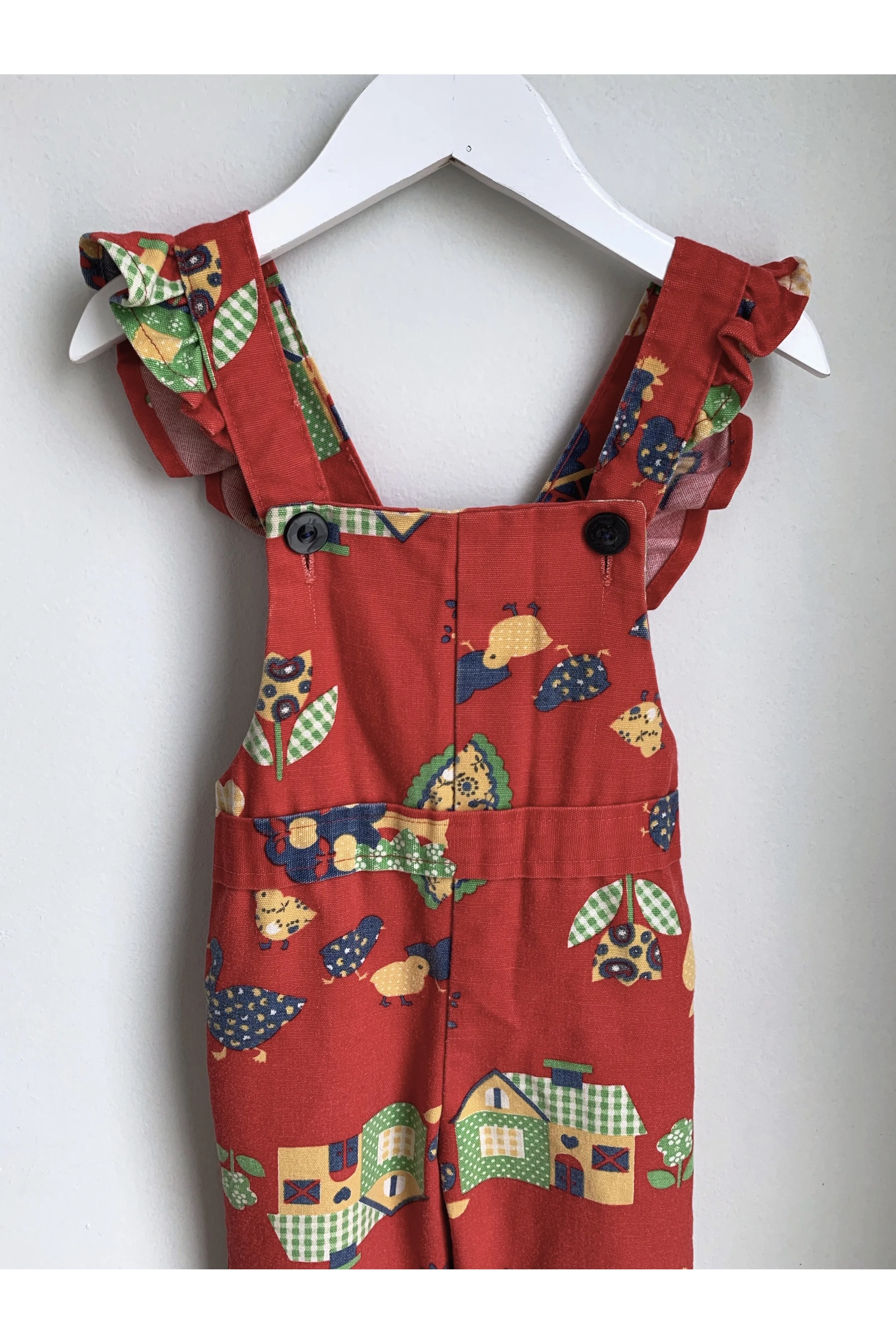 Vintage 70’s Flutter Strap Flared Overalls - Size 2T