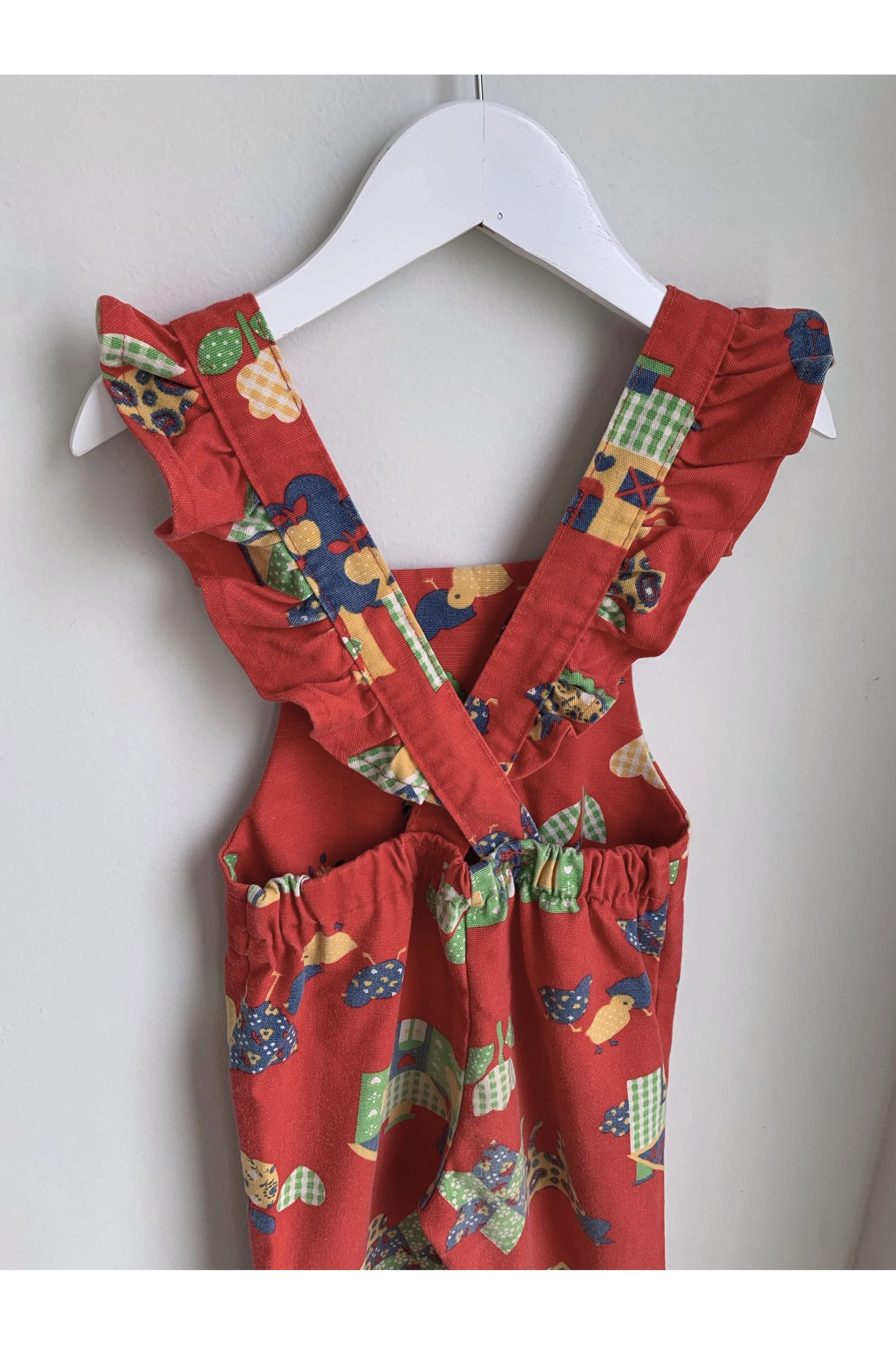 Vintage 70’s Flutter Strap Flared Overalls - Size 2T