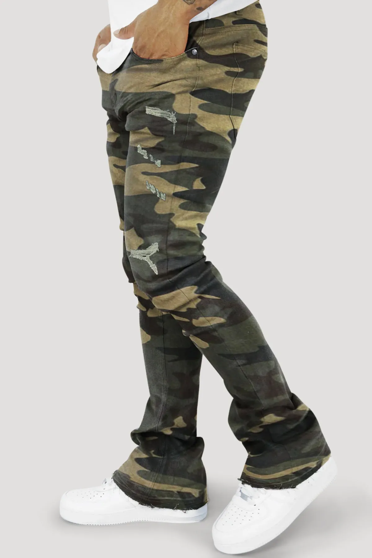 Vortex Ripped Stacked Denim (Camo)