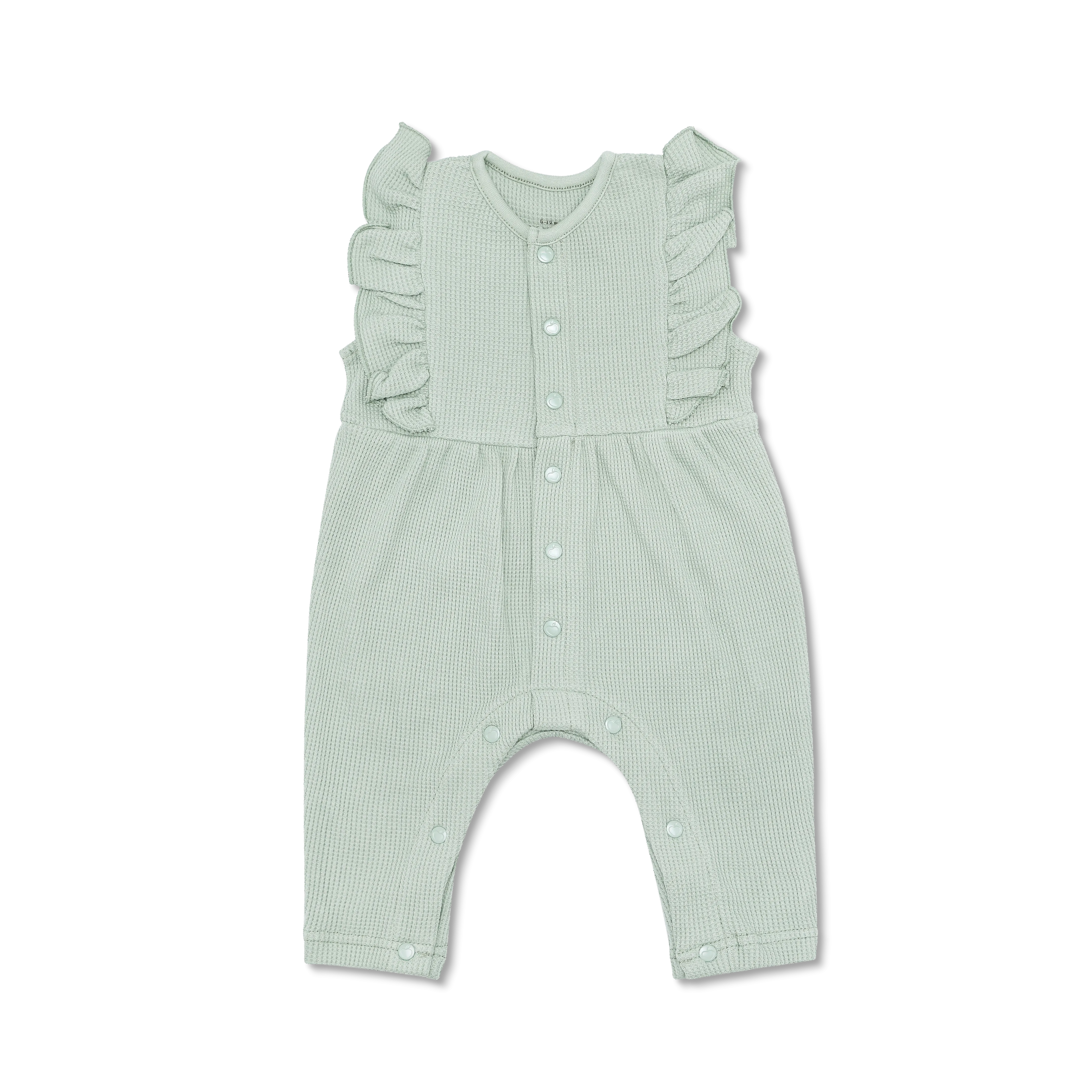 Waffle Ruffle Coverall - Sage