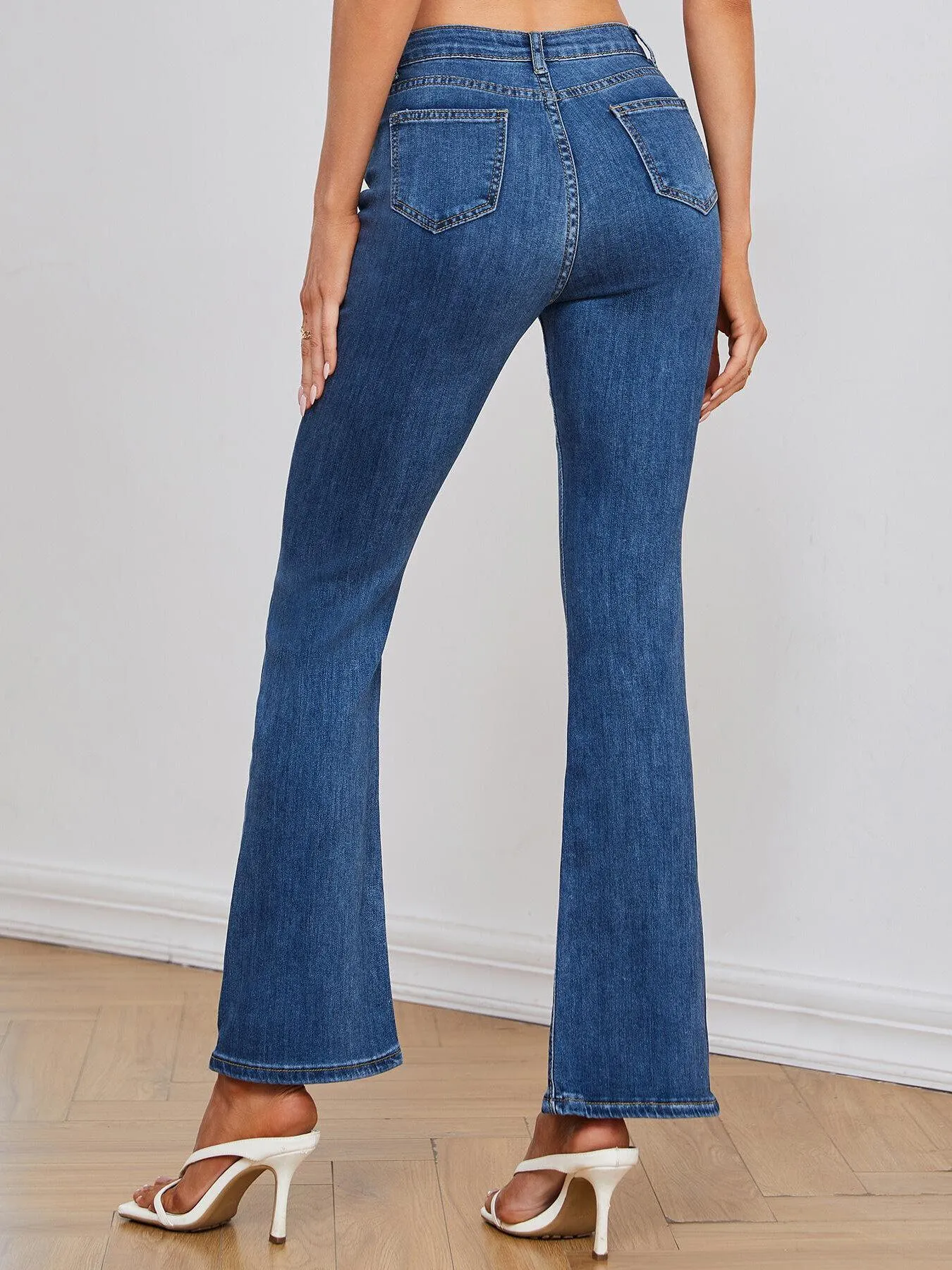 Women's High Waist Medium Stretch Flare Leg Jeans