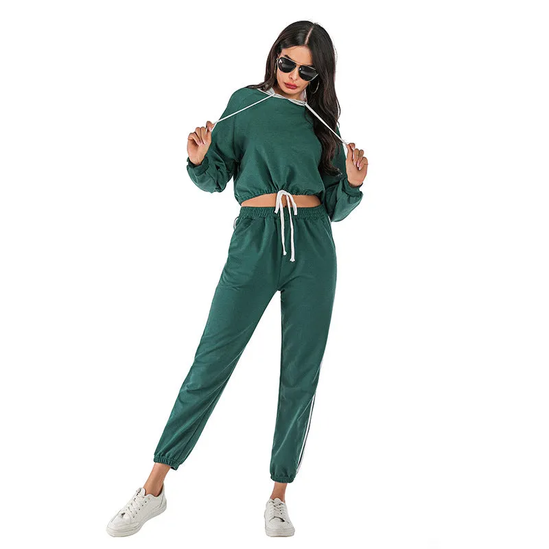 women's two-piece hooded sports suit